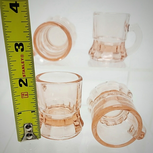 Vintage Pink Depression Glass Shot Glasses Set of Four - Picture 8 of 8